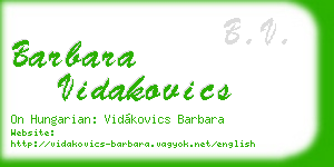 barbara vidakovics business card